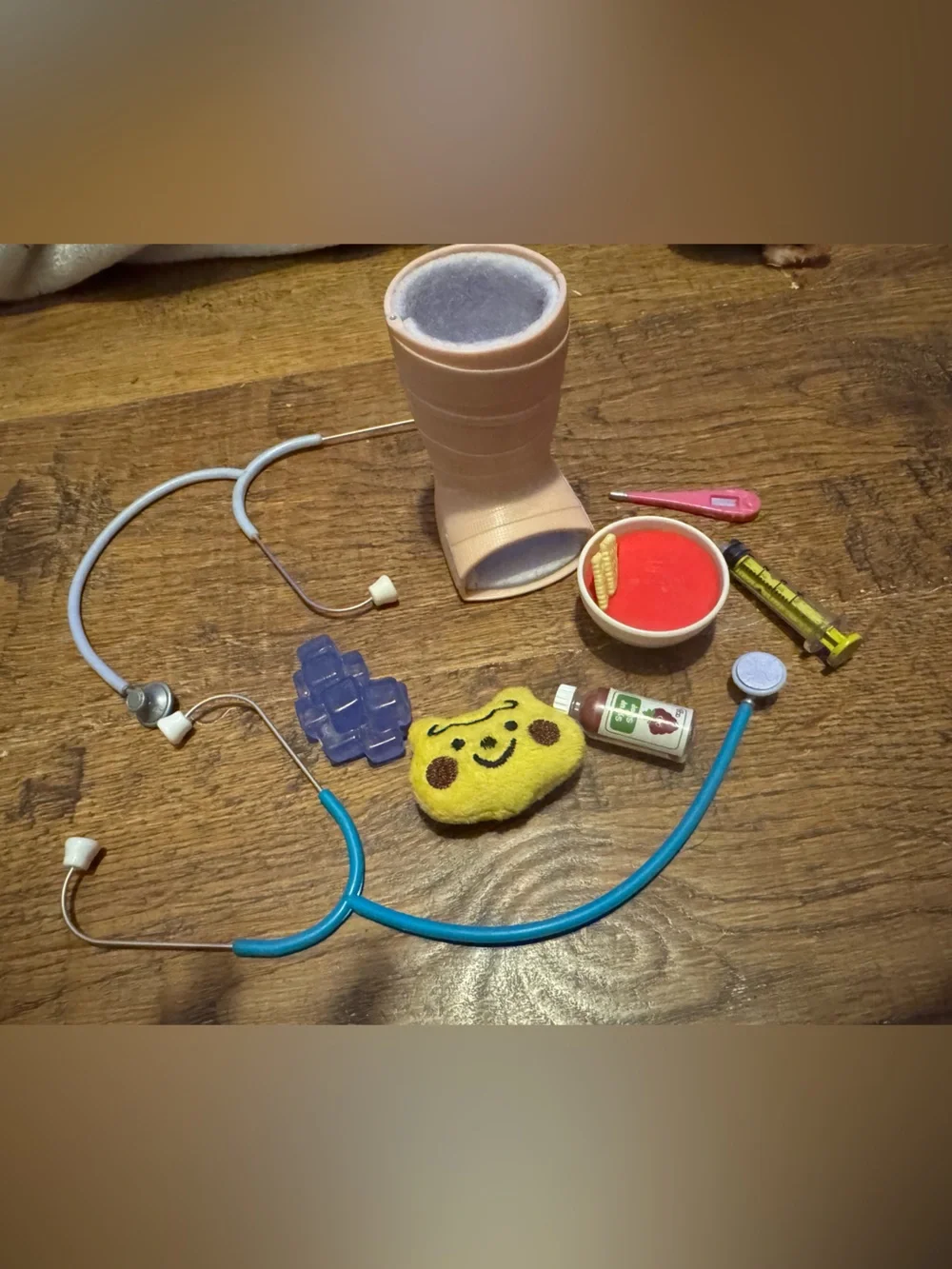American Girl Doll Wellness Get well soon playset Cast, soup, meds,ice pack. Etc